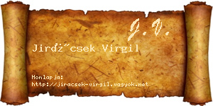 Jirácsek Virgil névjegykártya
